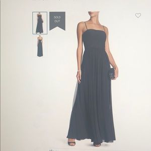 Vera wang “smoke” strapless chiffon dress